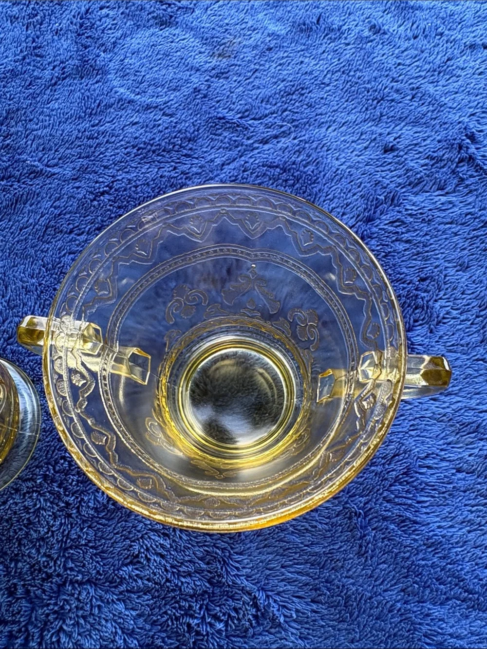 Federal Glass “Patrician” Pattern Sugar and Creamer Set